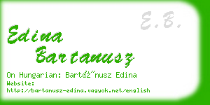 edina bartanusz business card